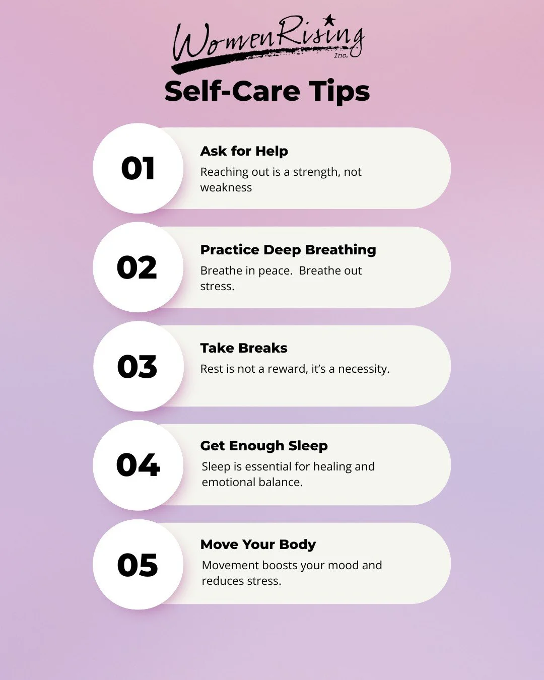 🔥🌫️ It's hot and smoky out, but you've got this. 💜
Take a moment to check in with yourself today:
✨ Ask for help
🌬️ Breathe deeply
☕ Take a break
😴 Get enough sleep
🚶 Move your body
Small acts of self-care can make a big difference. 💜

#WomenR