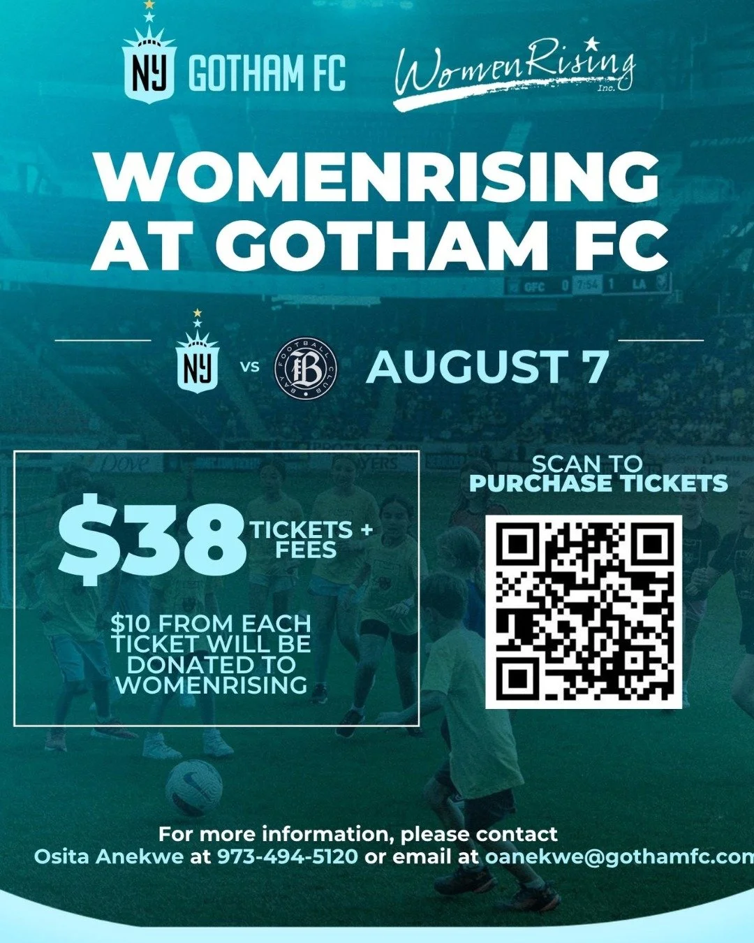 &iexcl;Felicidades, Espa&ntilde;a! ⚽

Still have soccer fever? Keep the excitement going and join us for an unforgettable night of professional women's soccer with Gotham FC&mdash;all while supporting the important work WomenRising does in Hudson Cou