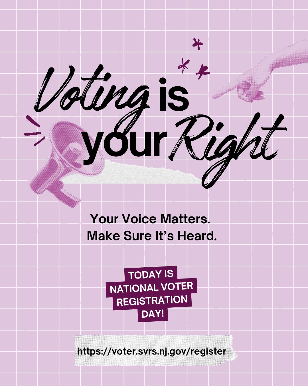 Today is National Voter Registration Day.

Your voice matters. Make sure you&rsquo;re registered and ready to participate in the elections.

Whether you&rsquo;re registering for the first time or need to update your information, take a few minutes to