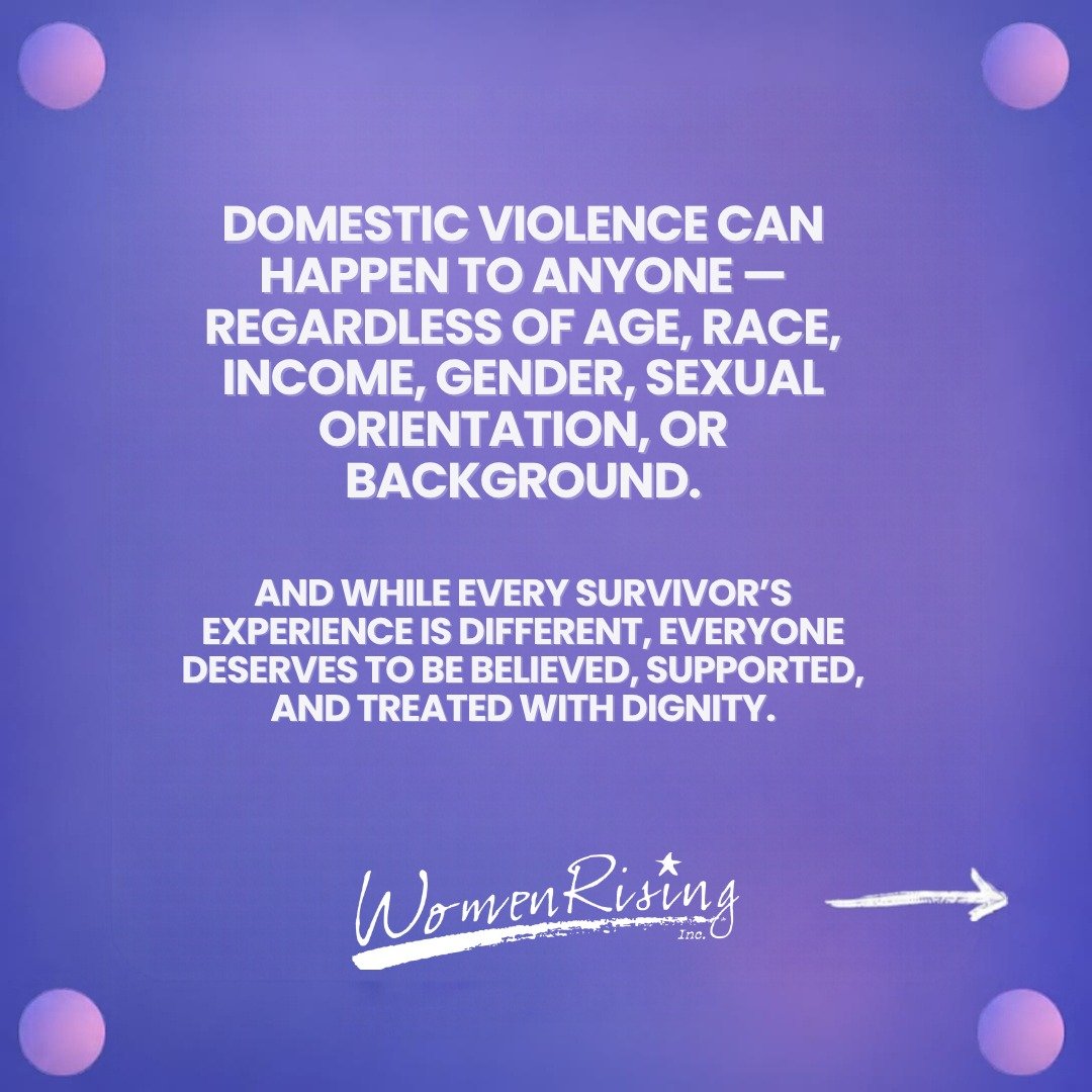 💜 Domestic violence can happen to anyone &mdash; regardless of age, race, income, gender, sexual orientation, or background.

💜 Every survivor&rsquo;s experience is different, but everyone deserves to be believed, supported, and treated with dignit