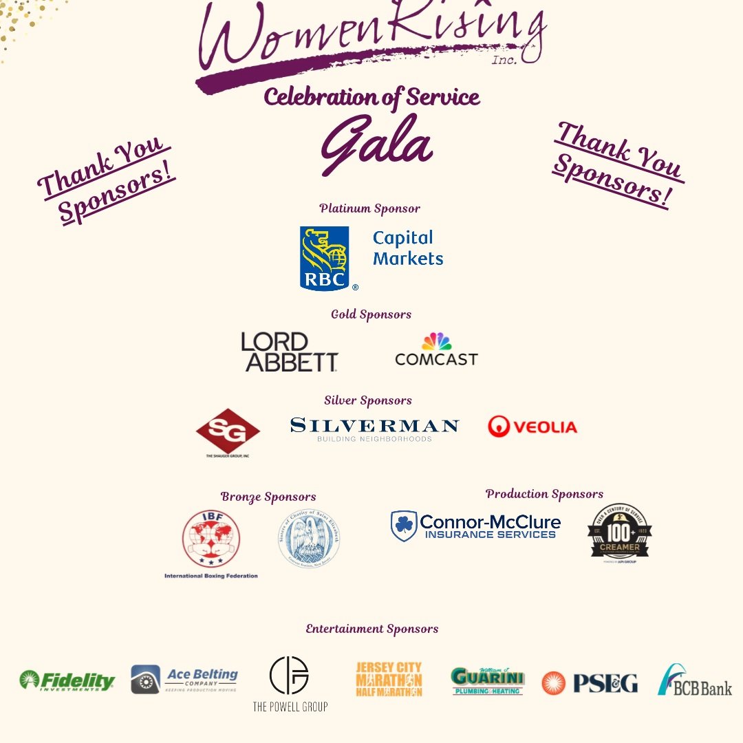 As we prepare for WomenRising&rsquo;s Celebration of Service Gala tomorrow, we extend our heartfelt thanks to our corporate sponsors for supporting our mission to help women and families achieve self-sufficiency and live safe, productive, and fulfill