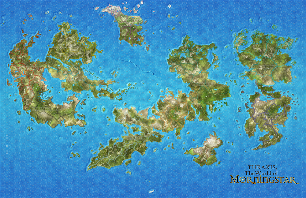 The current world map, in progress.