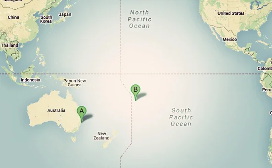 Newy to Niue. Image: Google Maps