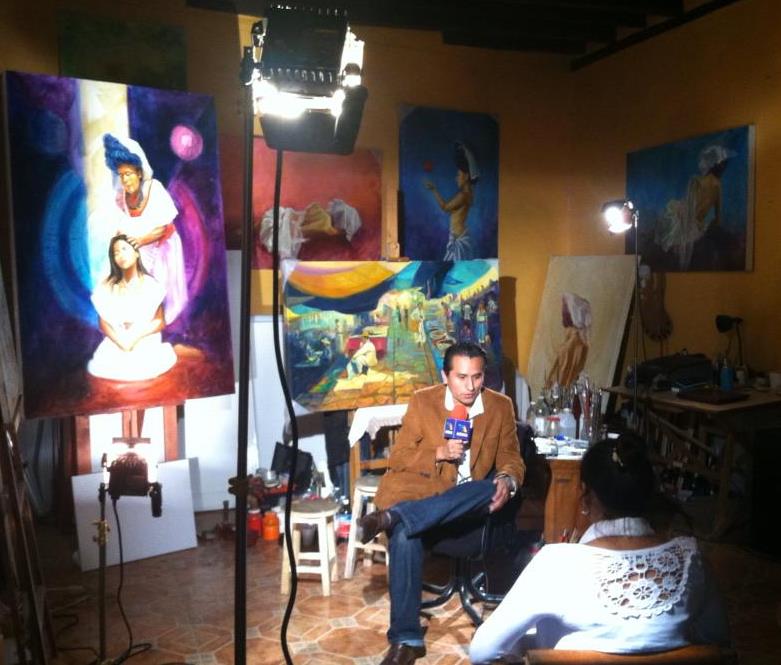 Interview by TV Azteca in my studio in Puebla