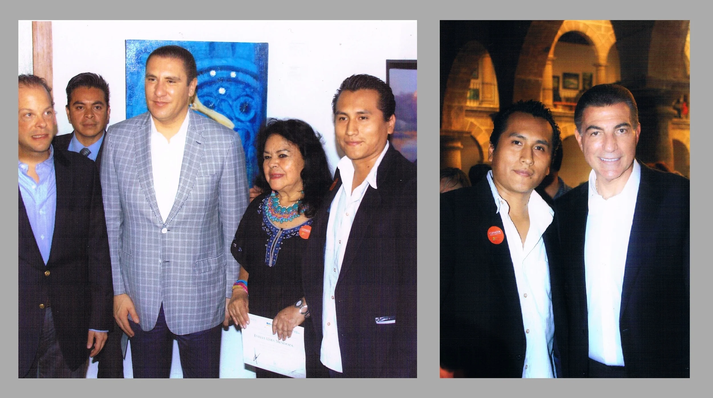 At the opening of the exhibition with Puebla's governor Rafael Moreno Valle and municipal mayor of Puebla Tony Gali.