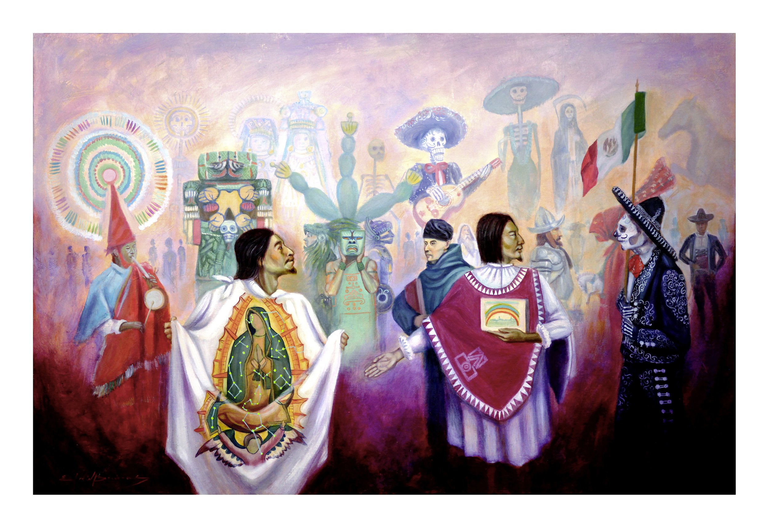  ENSUEÑO DE MÉXICO    Efrain Becerra Castañeda  Mixed media on Canvas  100 x 150 cm   2022 