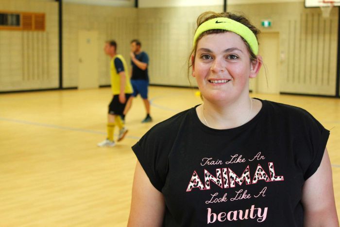 Mel Phillips is the only female on the futsal team but she is not too bothered ABC Northern Tasmania Fred Hooper.jpg