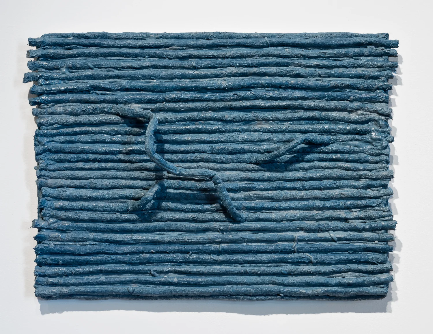 Title: Ambit (3 Solutions)  Date: 2018  Medium: Drystone, powder pigments, felted rope  Dimensions: 26"W x 19"H  Location: Valencia Studio  Price History: $450  Show History: Without Within- Growlery Show  Notes: 