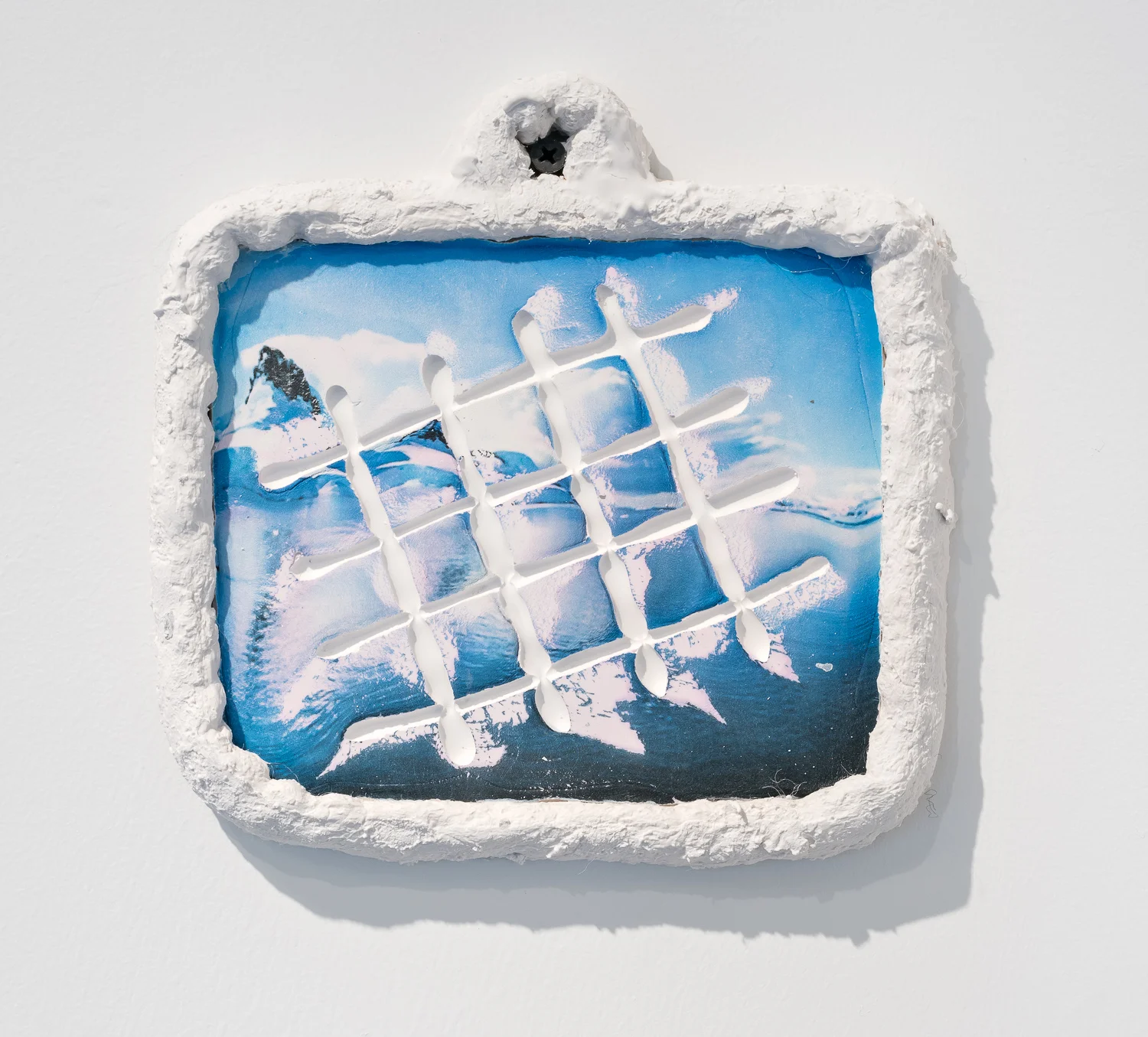 Title: Wilhelmina Mapping  Date: 2018  Medium: Drystone, hydrocal, inkjet transfer, felted rope  Dimensions: 7.5"W x 7.25"H  Location: SOLD to Adolfo Cabral&nbsp;  Price History: $50  Show History: Without Within- Growlery Show  Notes: 