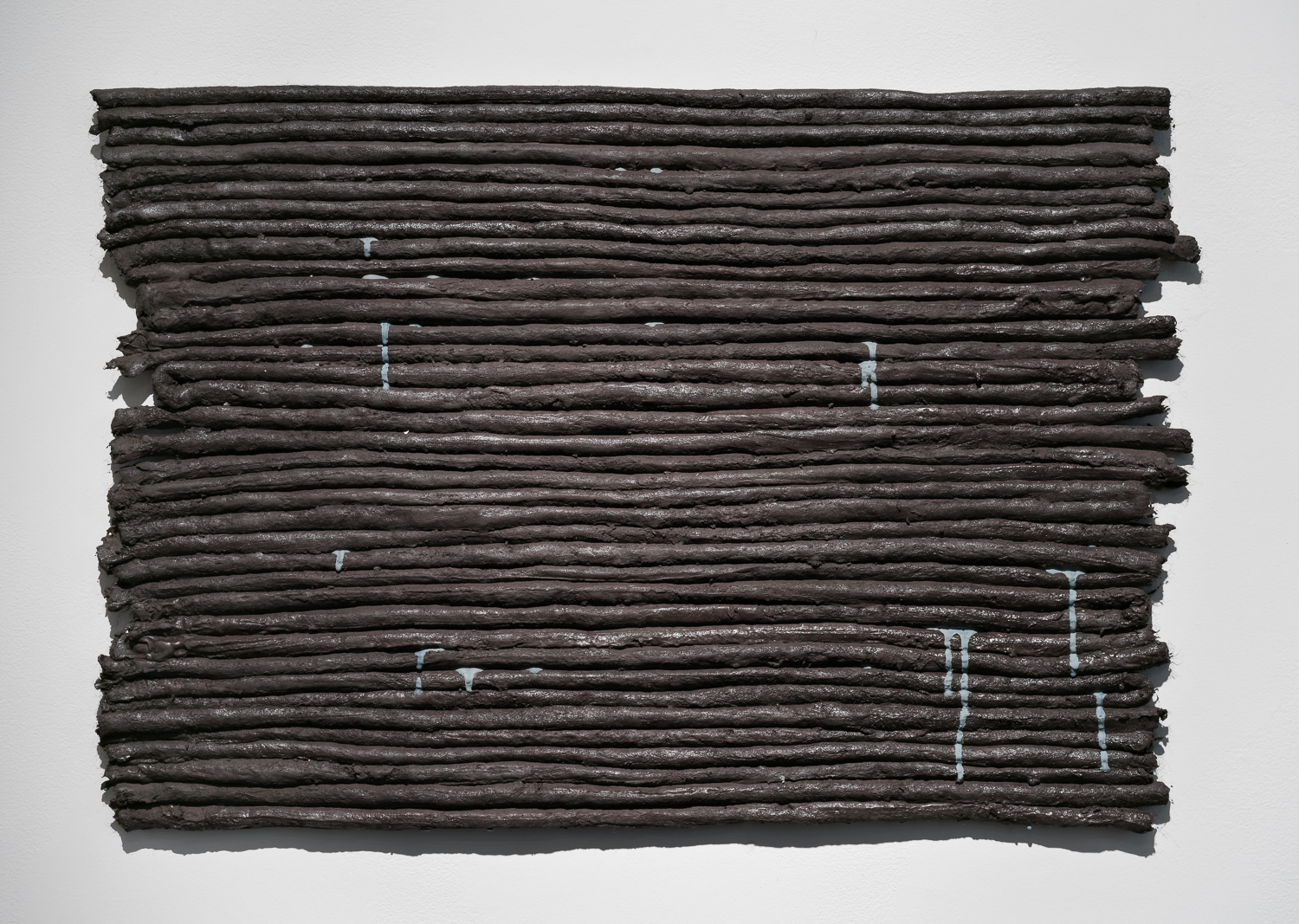  Title: Ambit (No Solution)  Date: 2018  Medium: Drystone, powder pigments, felted rope  Dimensions: 30"W x 20"H  Location: Valencia Studio  Price History: $450  Show History: Without Within- Growlery Show  Notes: 