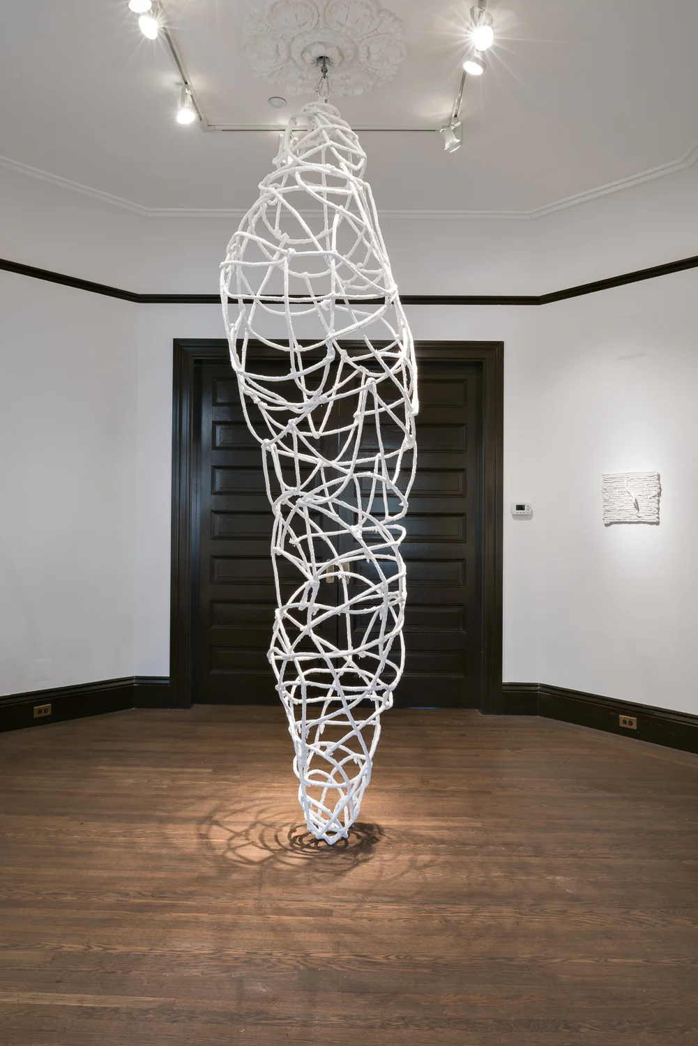  Title: Fixed Eddy  Date: 2018  Medium: Drystone,&nbsp;felted rope  Dimensions: 3'W x 3'W x 11'H  Location: Valencia Studio  Price History: $3000  Show History: Without Within- Growlery Show  Notes: 