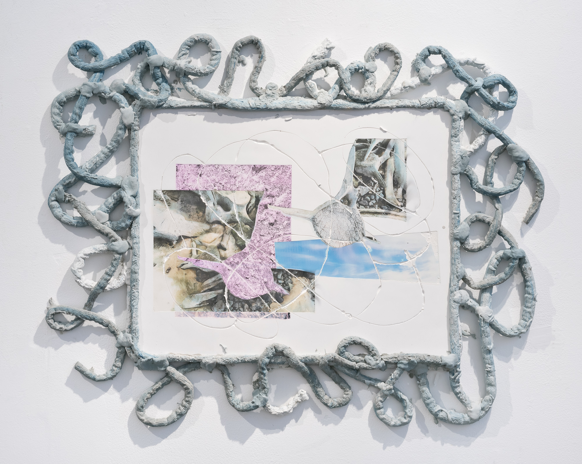  Title: Time Warp (Fast Flight)  Date: 2018  Medium: Hydrocal, inkjet transfer, drystone, felted wool  Dimensions: 32”H x 26”W  Location: Gallery Route One  Price History: $225  Show History: Melting Point-Gallery Route One  Notes: 