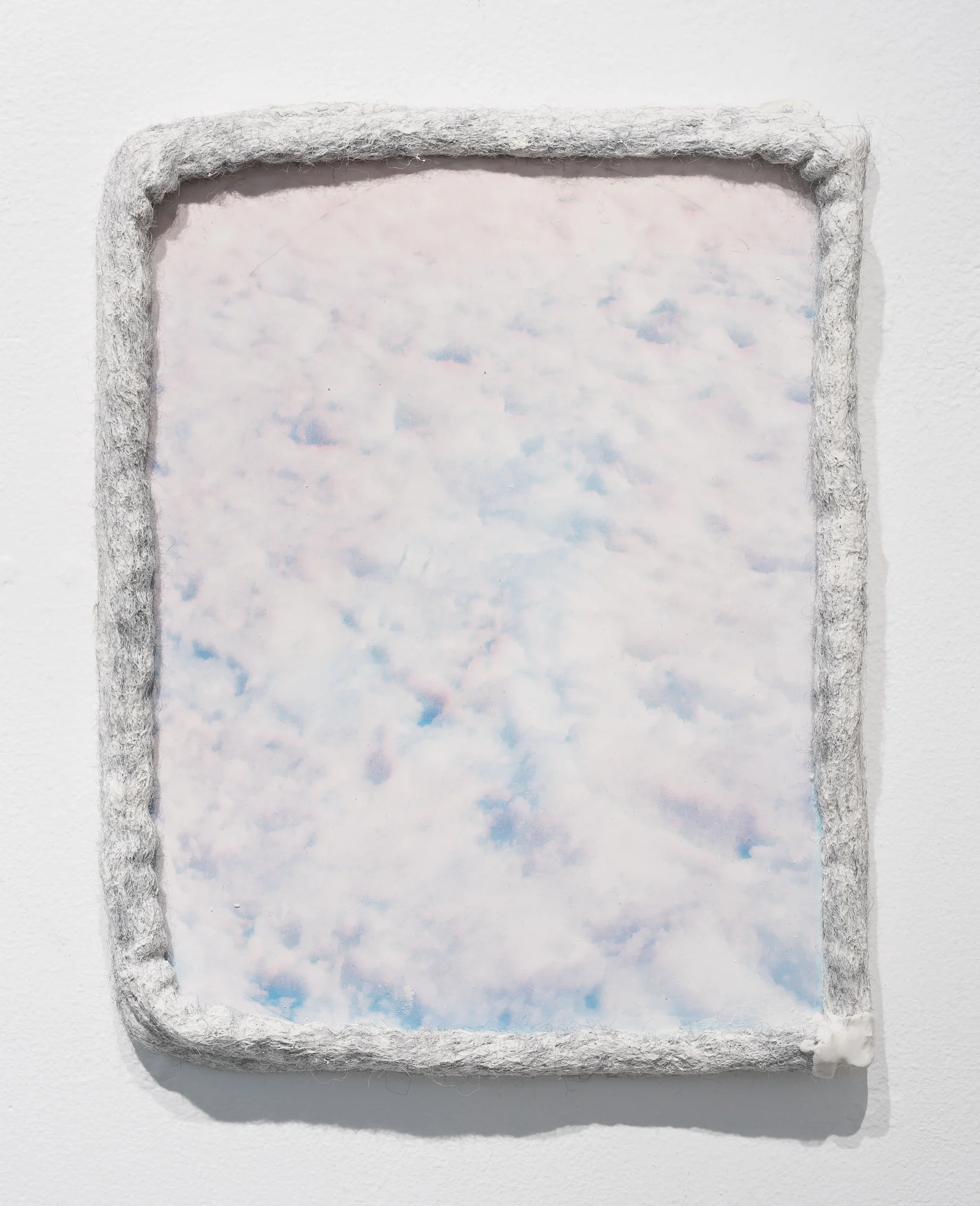  Title: Froth 3  Date: 2018  Medium: Hydrocal, inkjet transfer, drystone, felted wool  Dimensions: 11.5”H x 9”W  Location: Gallery Route One  Price History: $75  Show History: Melting Point-Gallery Route One  Notes: 