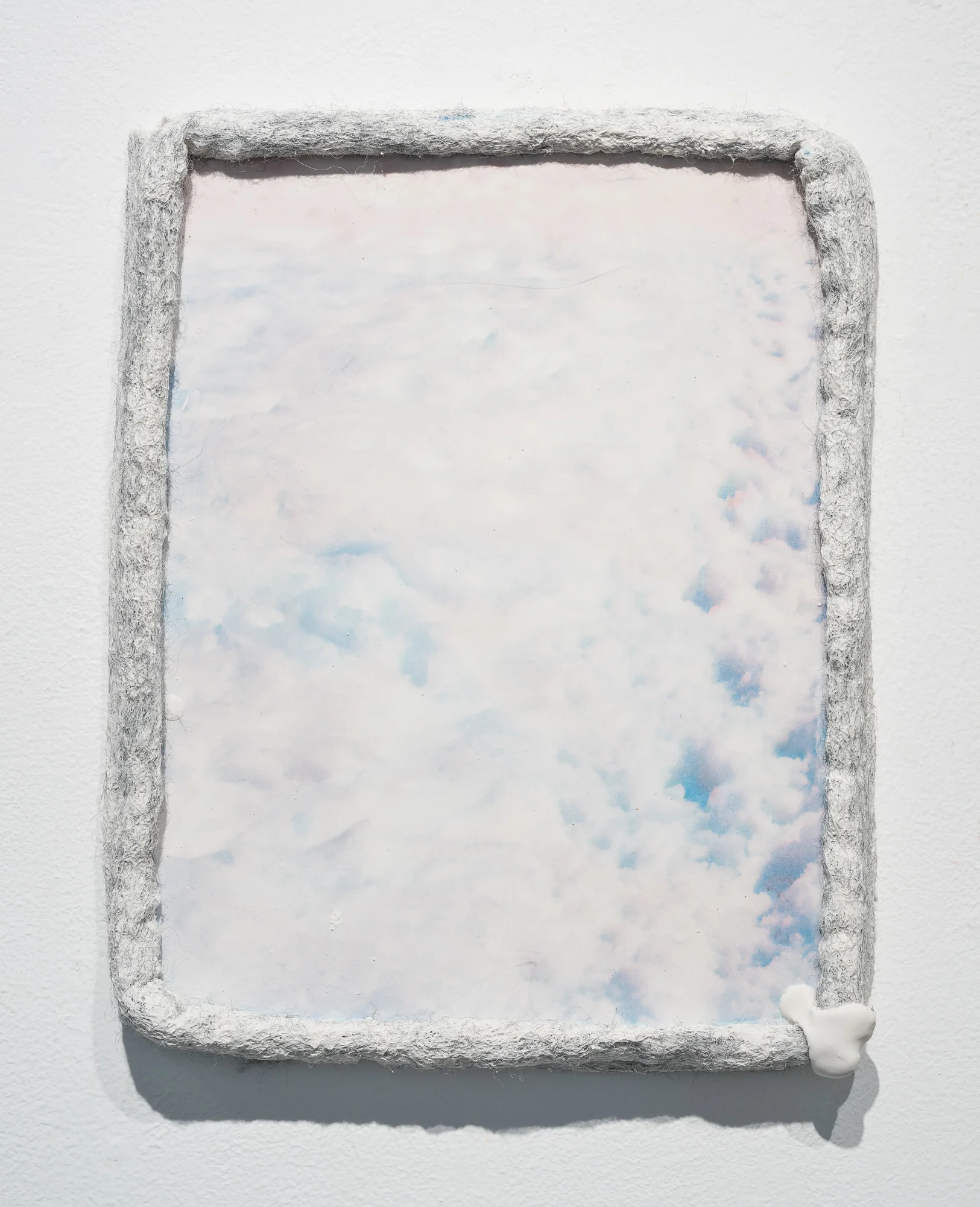  Title: Froth 2  Date: 2018  Medium: Hydrocal, inkjet transfer, drystone, felted wool  Dimensions: 11.5”H x 9”W  Location: Gallery Route One  Price History: $75  Show History: Melting Point-Gallery Route One  Notes: 