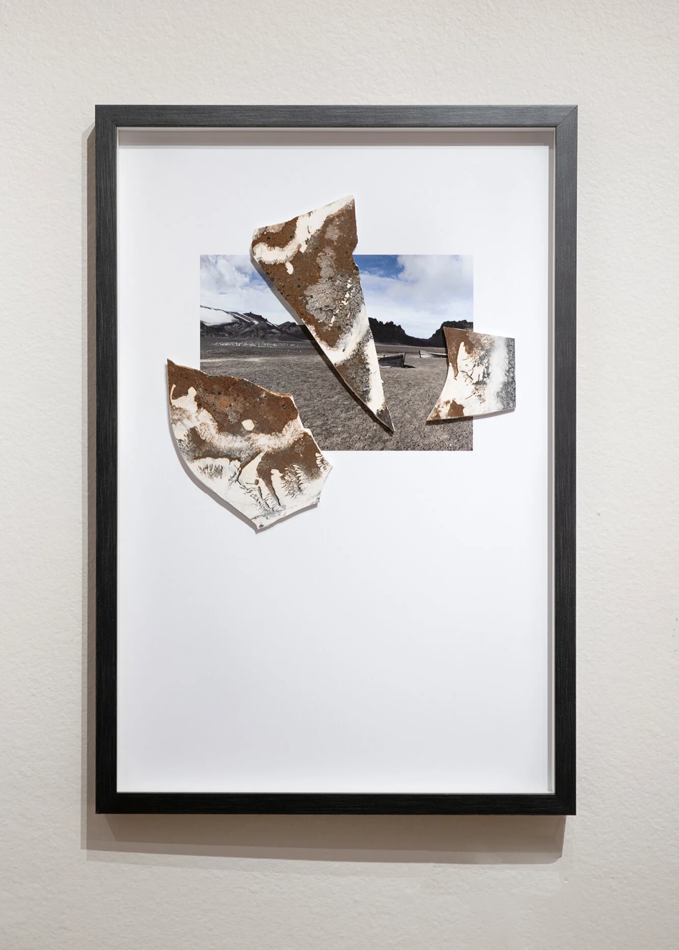  Ambient Interference, In for a Penny   2019  Plaster, bronze powder, powder graphite, digital print   26” x 18”  $650   