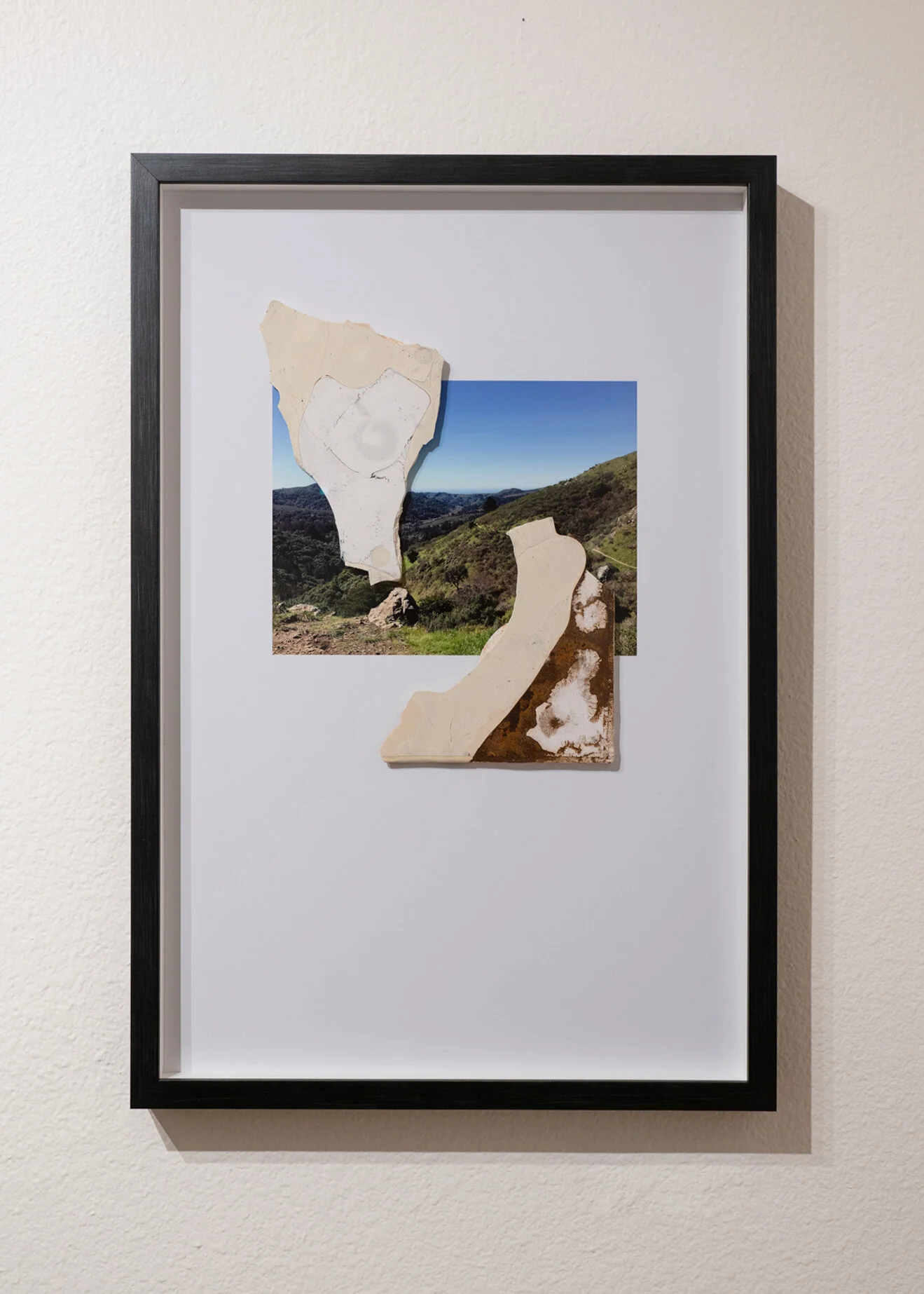  Ambient Interference, Wave Sign  2019  Plaster, bronze powder, powder pigment, digital print   26” x 18”  $650   