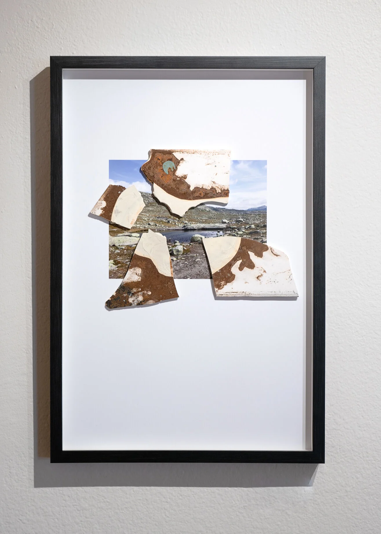  Ambient Interference, A Walk on the Moon  2019  Plaster, bronze powder, powder pigment, digital print   26” x 18”  $650   