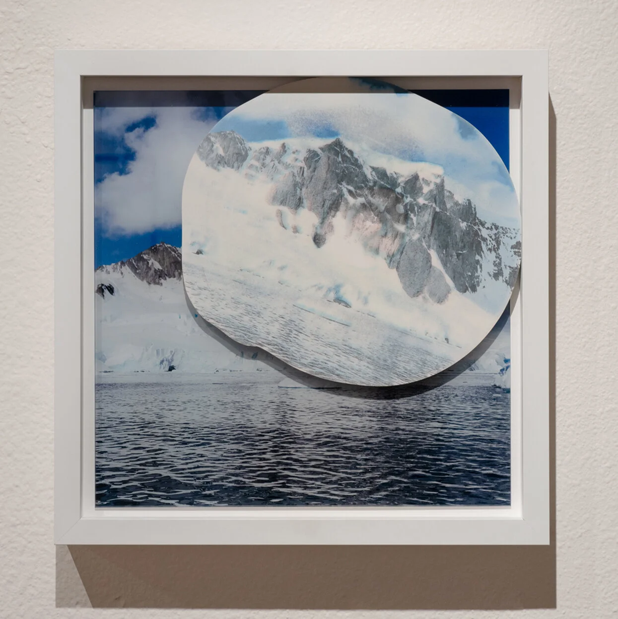  Memory Drop, Often Rising  2019  Plaster, inkjet print transfer, digital print on glass  13” x 13”  $400   