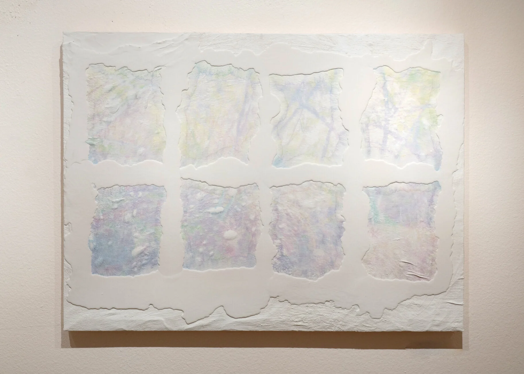  Perilous Journey  2020  Plaster, inkjet image transfer, cotton fabric  30” x 40.25”  $750   