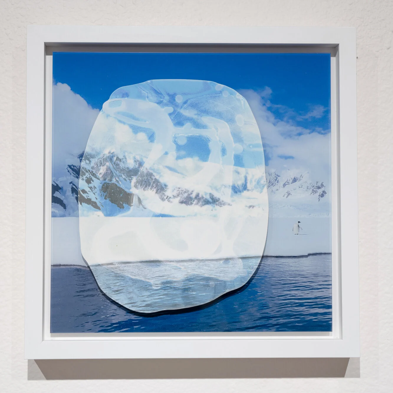  Memory Drop, Last Man Standing #1  2019  Plaster, inkjet print transfer, digital print on glass  13” x 13”  $400   