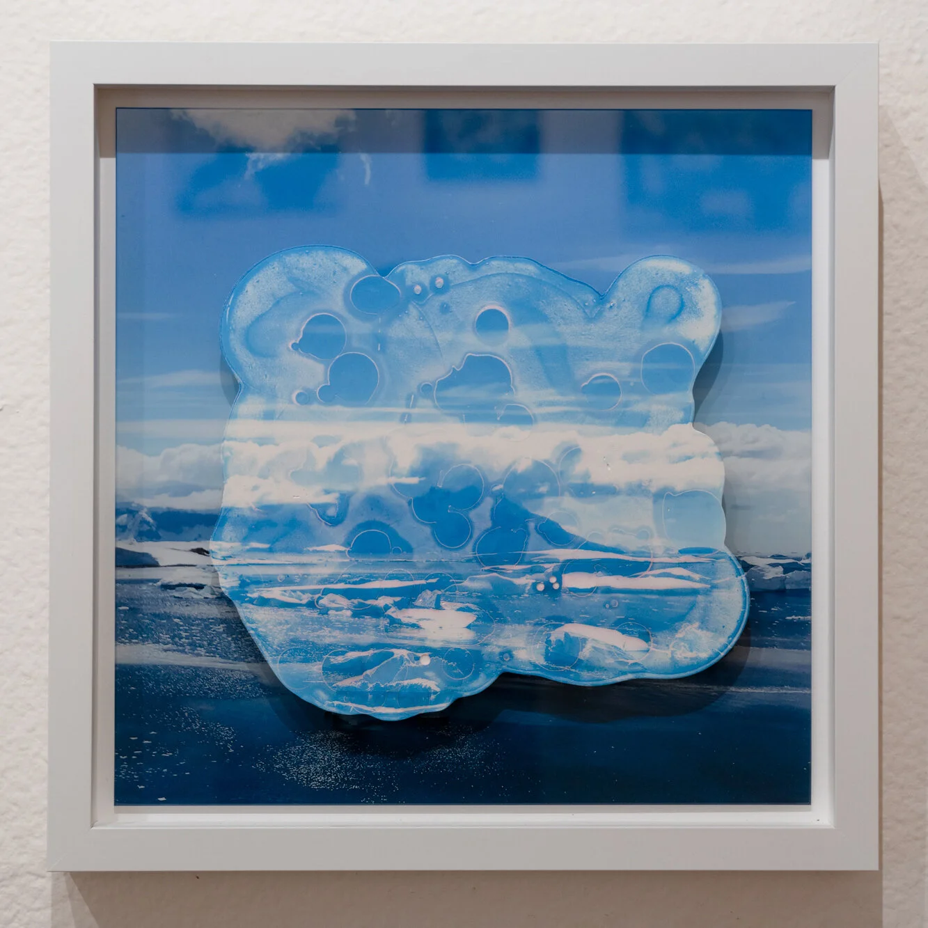  Memory Drop, On the Rocks  2019  Plaster, inkjet print transfer, digital print on glass  13” x 13”  $400   