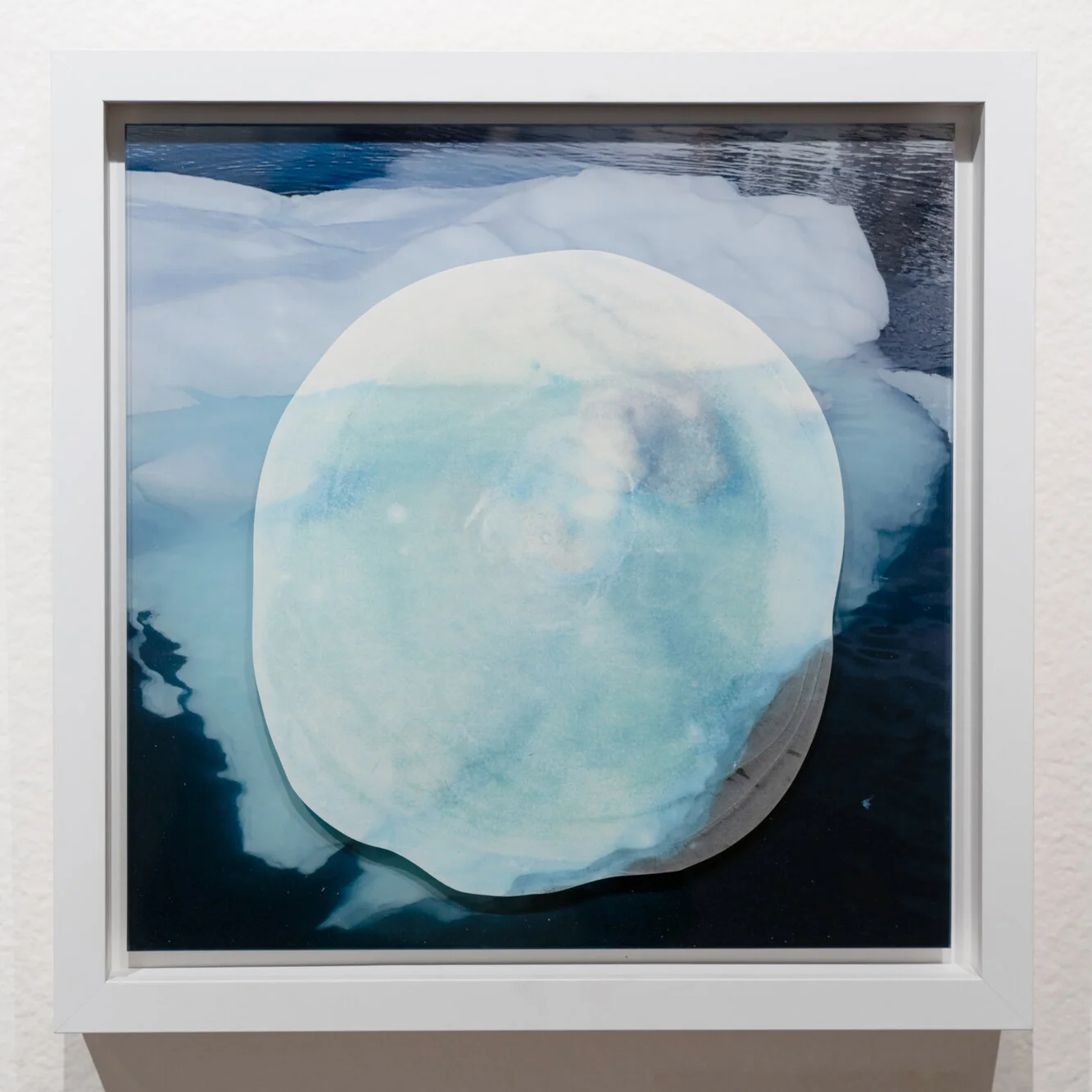  Memory Drop,  Still As Strange  2019  Plaster, inkjet print transfer, digital print on glass  13” x 13”  $400   