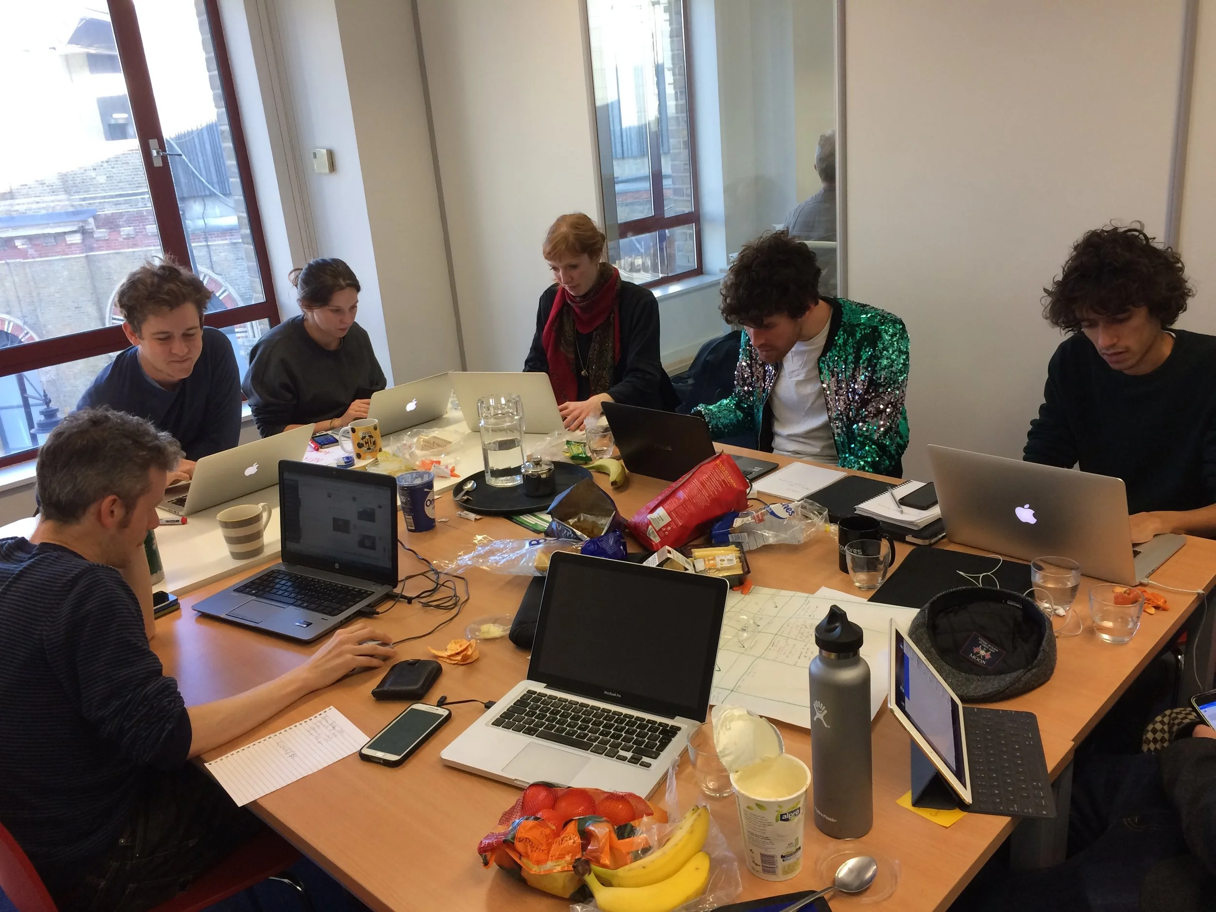 Some of the Bridges Not Walls comms team on January 20th.
