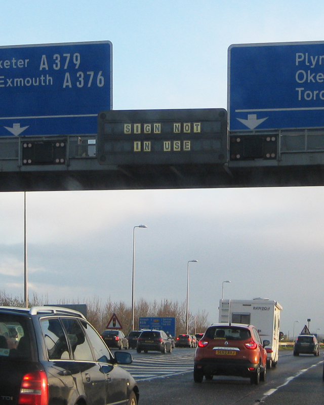 And finally a helpful sign on the M5 near Exeter. At least it clears up any ambiguity.