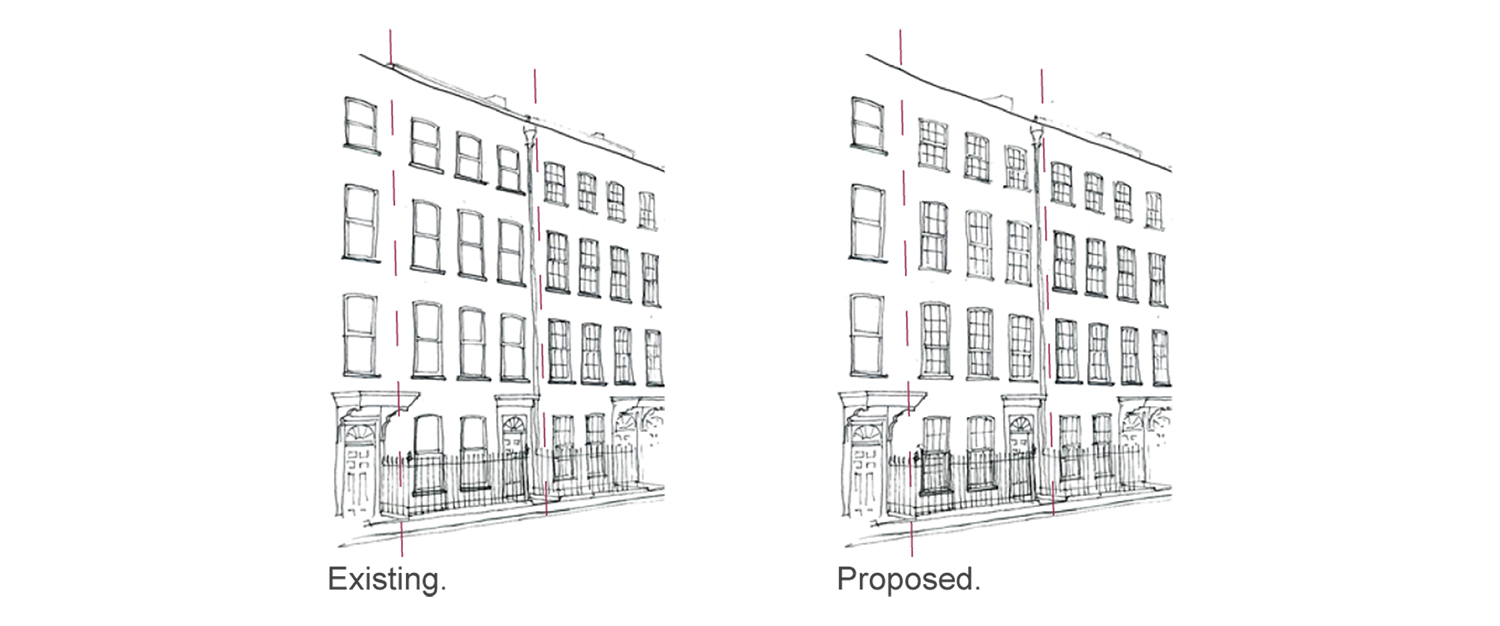 Prewett Bizley Architects - Lincolns Inn Town House -  Existing & Proposed - 1500.jpg