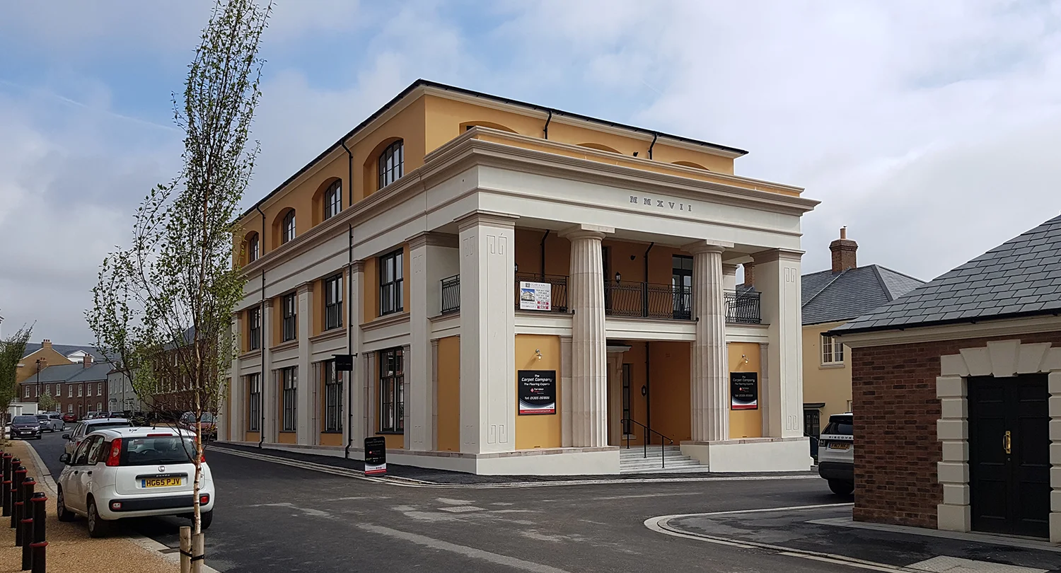 Poundbury-Dorset-Architect-housing-classical-temple-carpet-shop.jpg