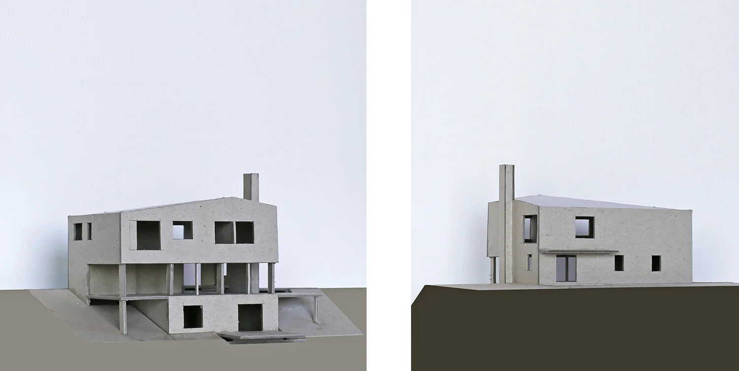 Design models for a Passivhaus in Devon - compact form, large areas of south-facing glazing