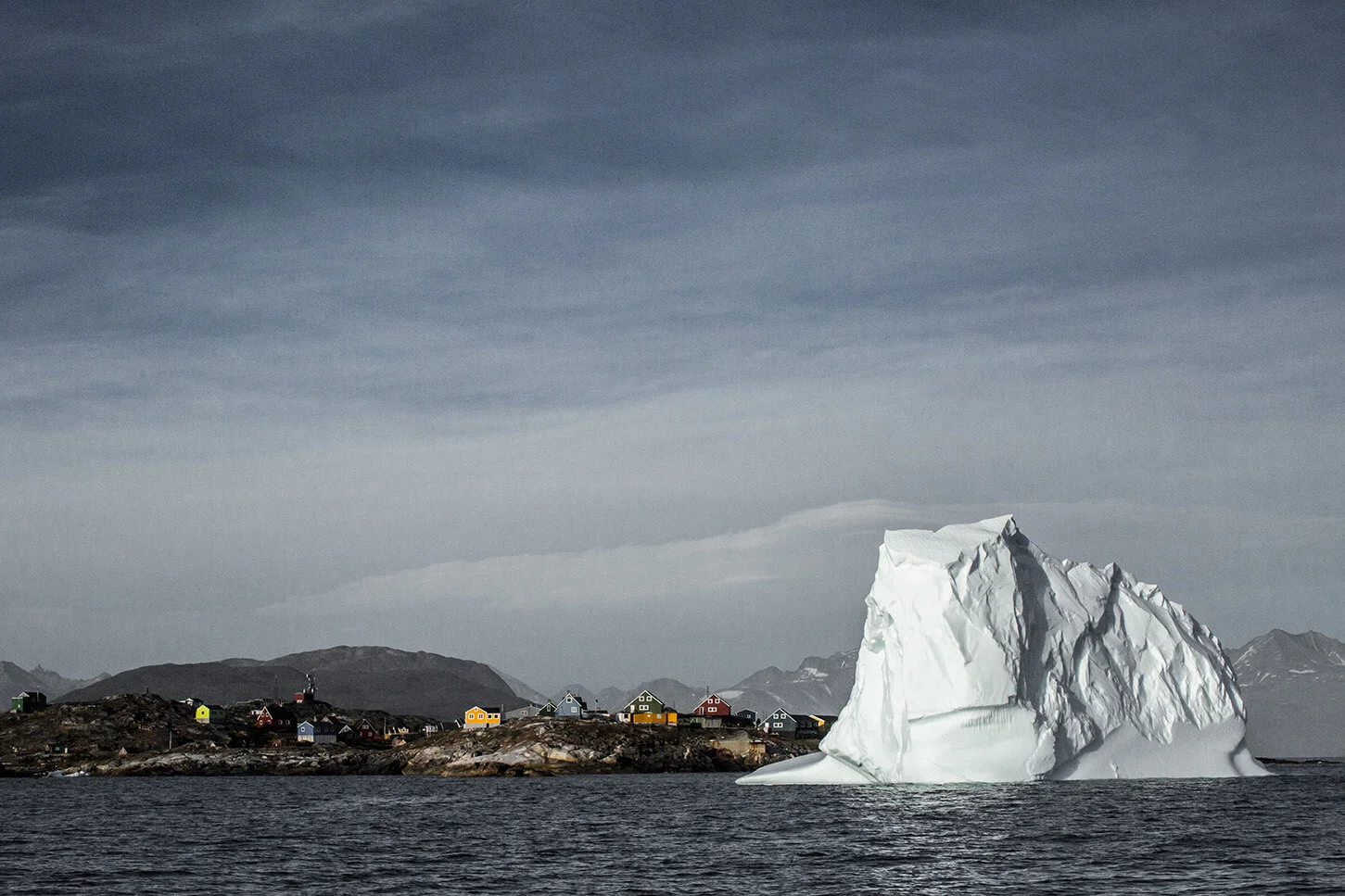 Iceberg and Village-Greenland