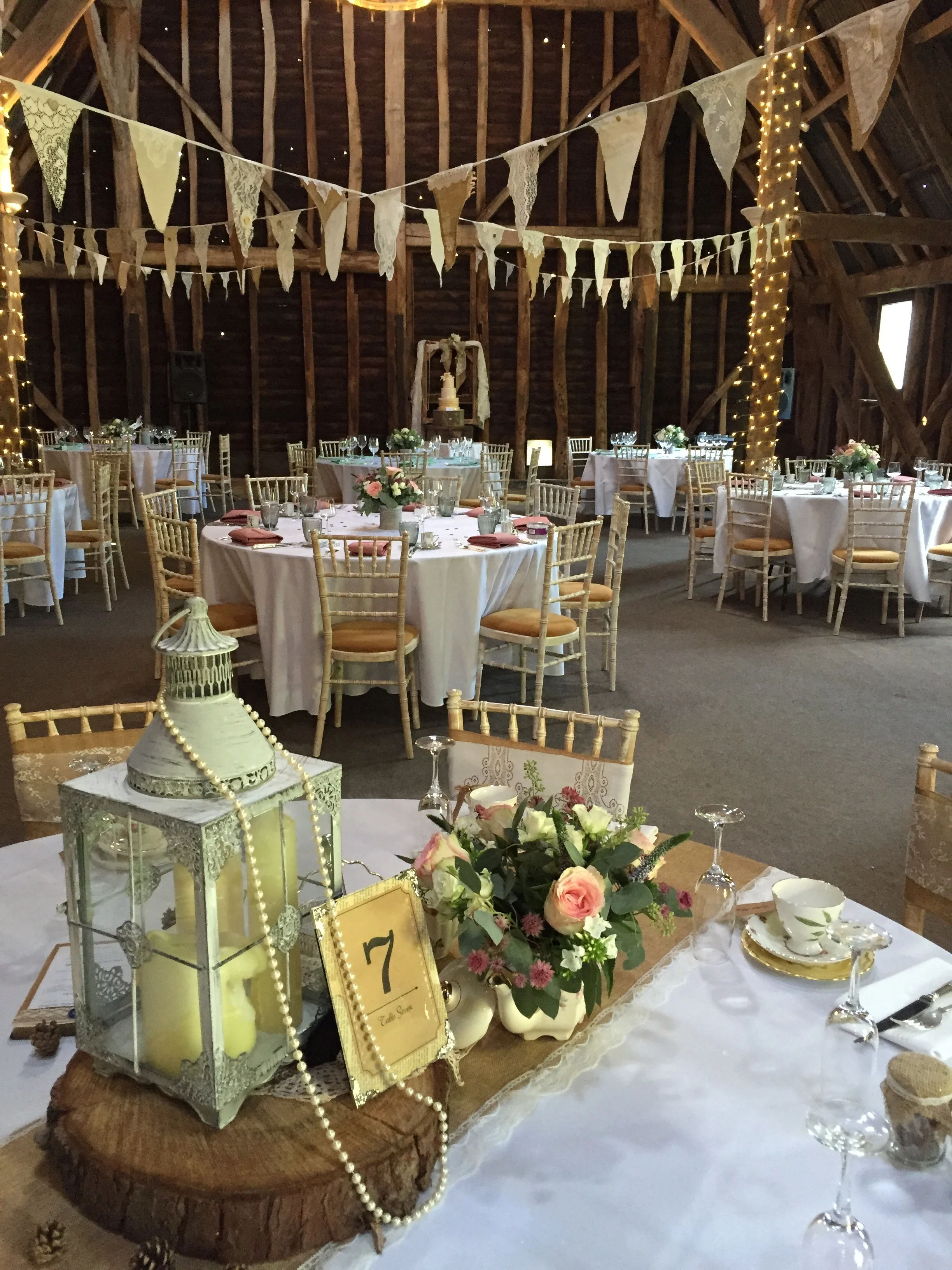 Rustic barn wedding - Lace and hessian.JPG