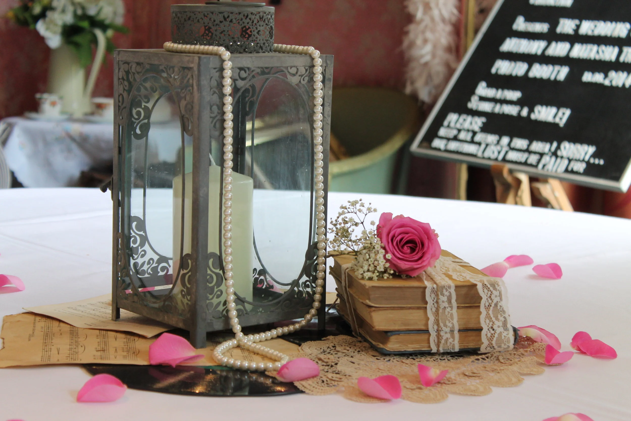 Table centres - flowers on a budget.JPG