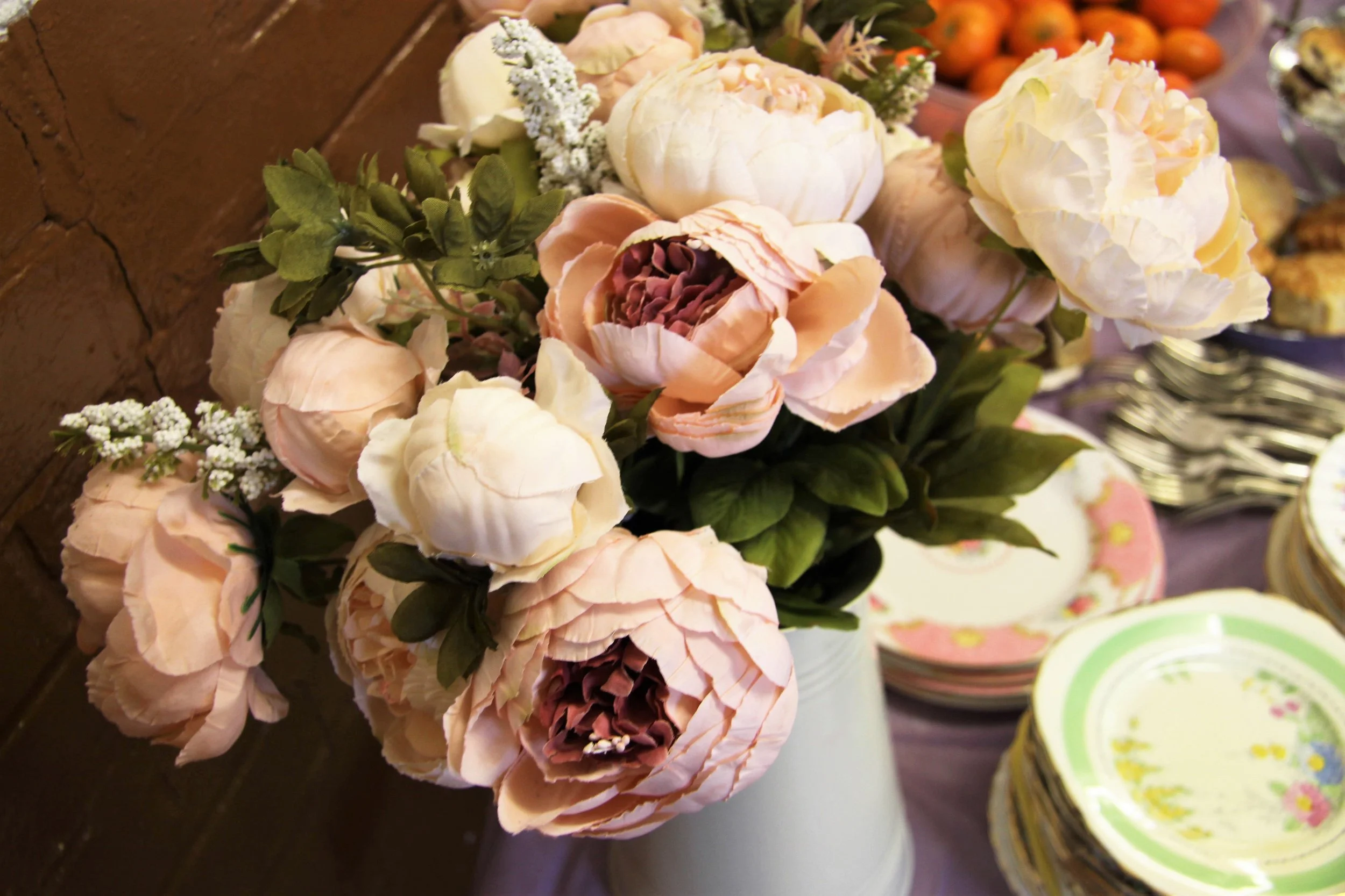 Silk peonies for hire