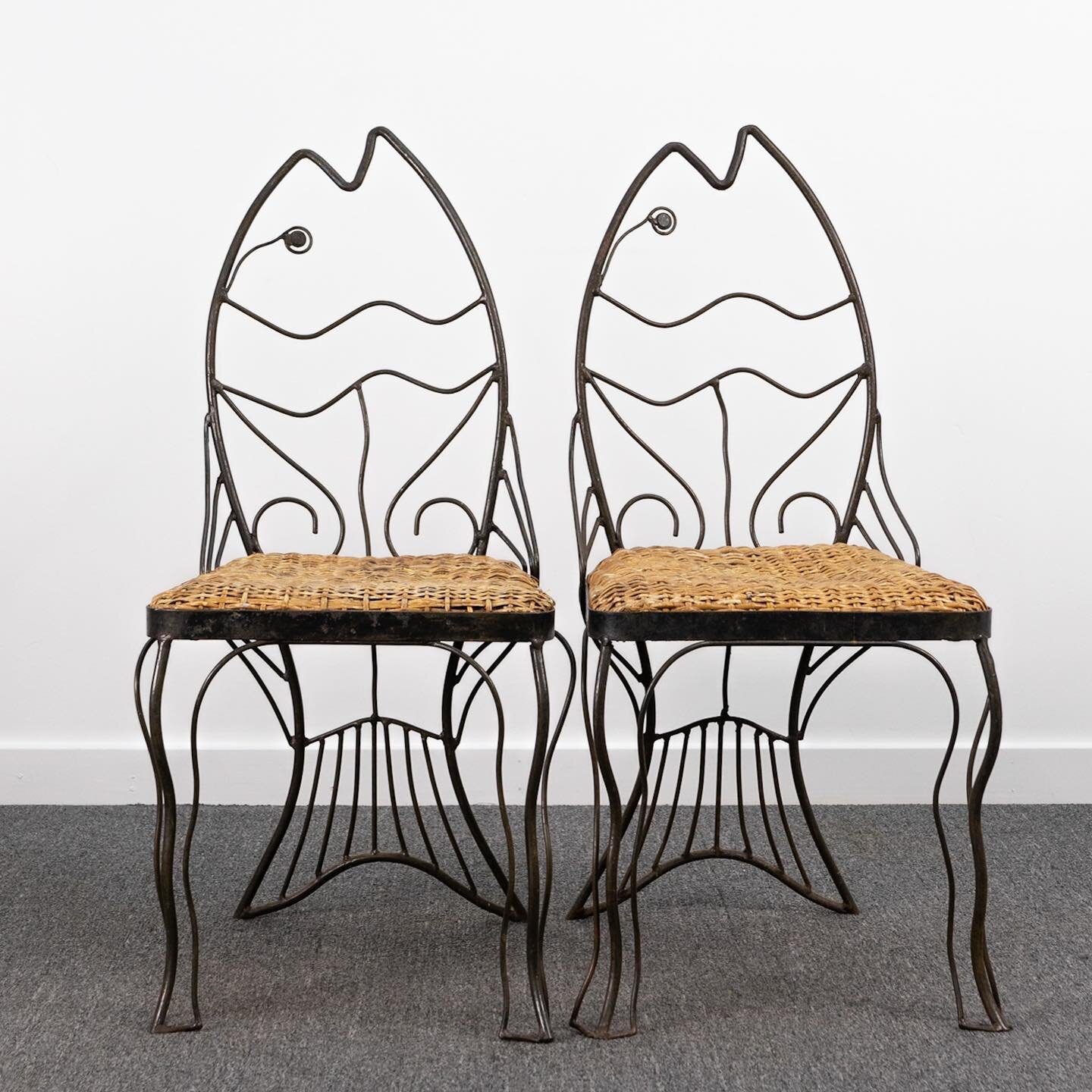 The fish chairs! 
So sculptural. So very fun.
Possibly Salterini, unquestionably great!
Lot 3081 in our upcoming sale. Link in the bio. This time next week it will all be over, don&rsquo;t sit on your fins!