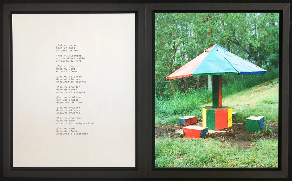 JAHAGA texte (papier machine) et photographie (jet d'encre) coffret : 23x28x2,5cm (fermé) / 28x46x2,5cm (ouvert) édition unique 2018