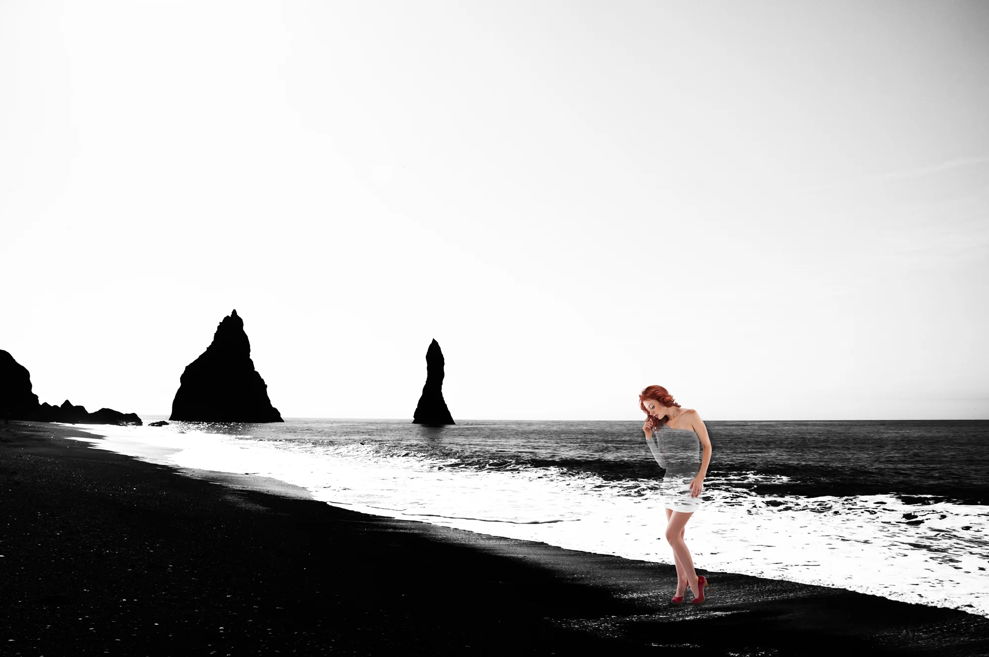 Lady at the beach - Iceland