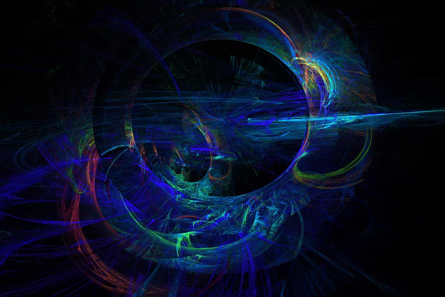Black Blue Fractal Digital Spherical painting - Brian Moss