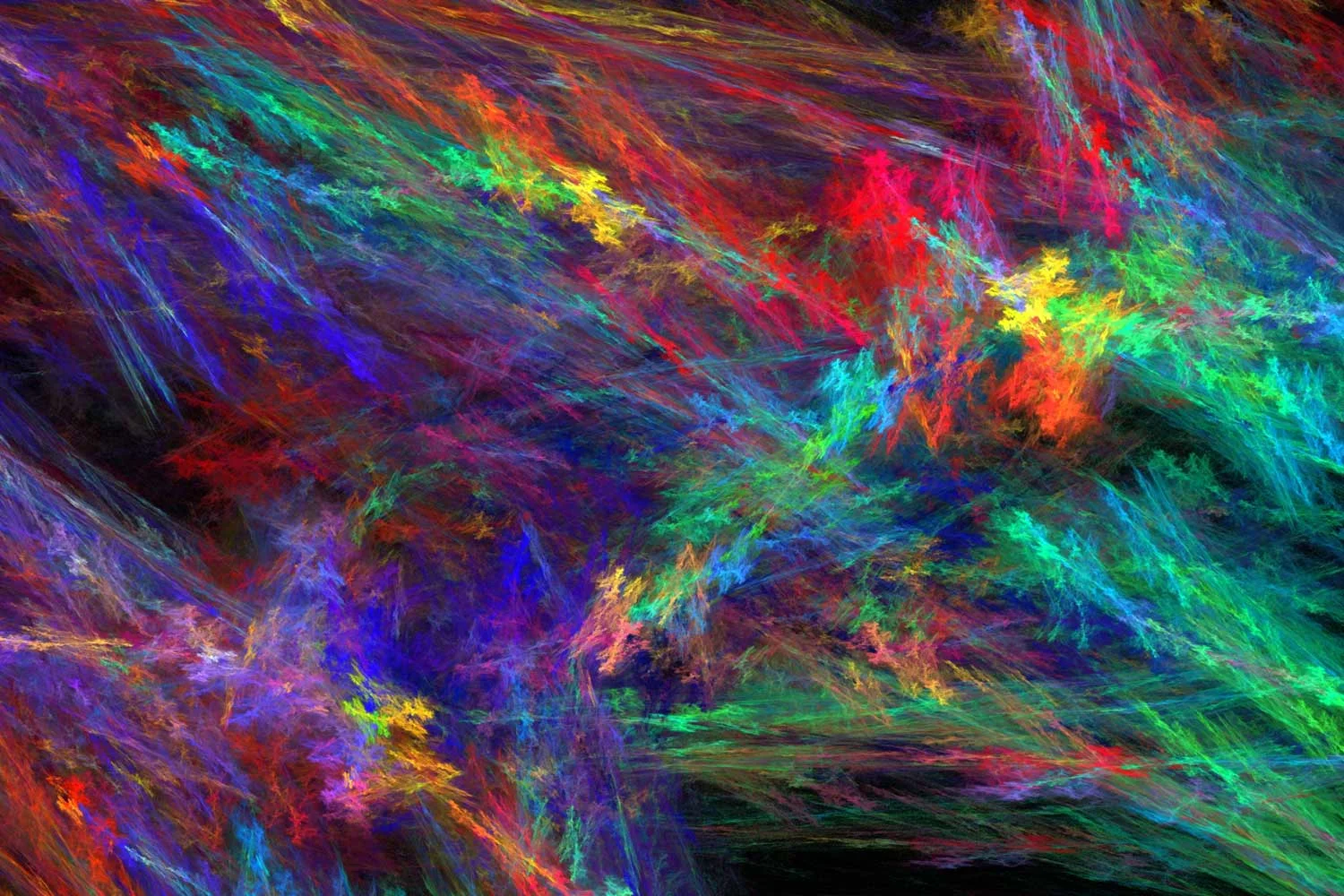 rainbow fractal stationery postal card