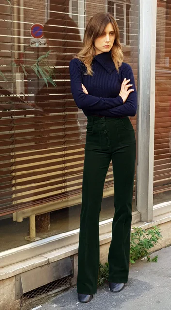 Pantalon Velours Femme Zara Pantalon Taille Haute Pantalon Classe