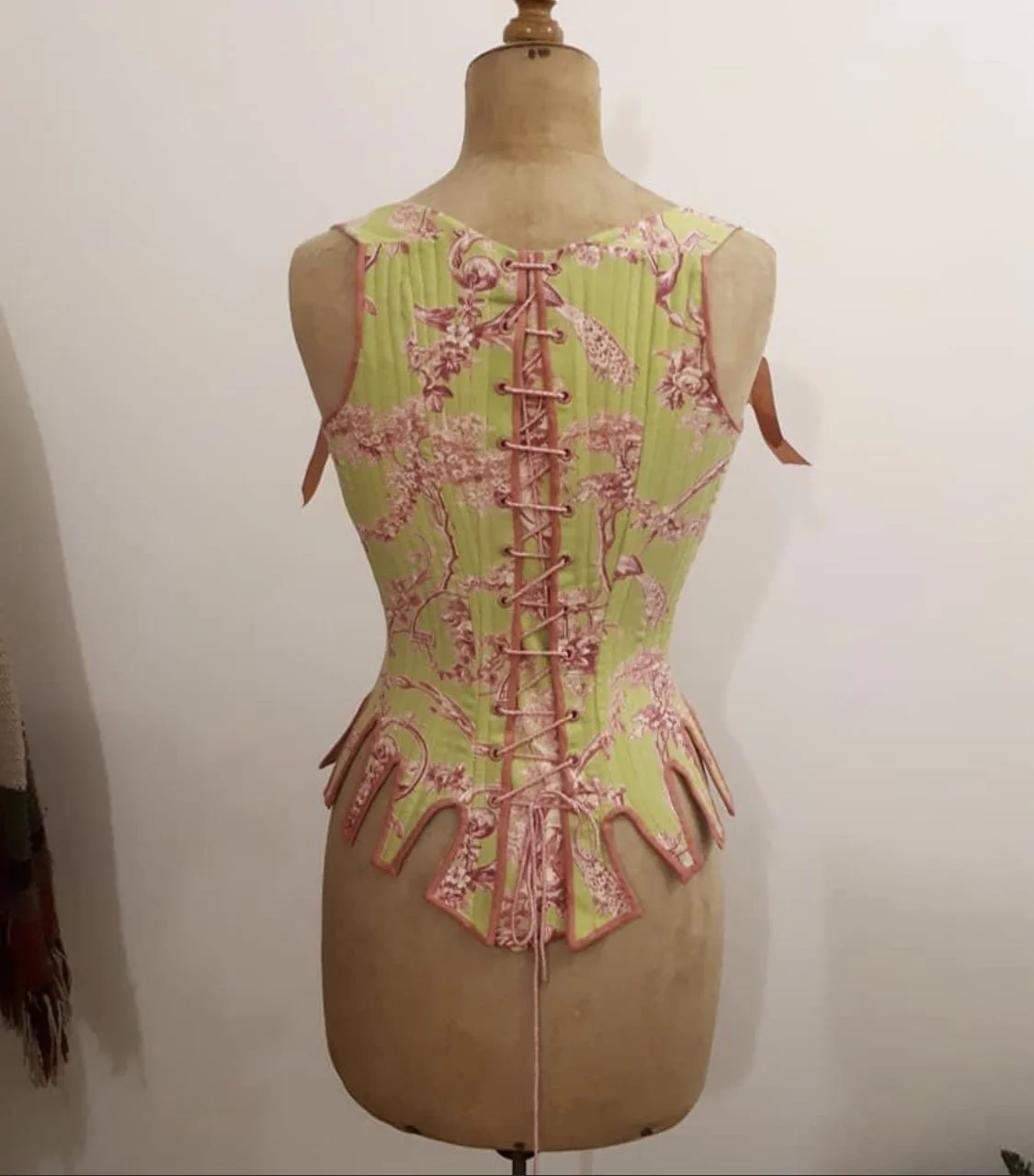 Back View of Corset on the stand
