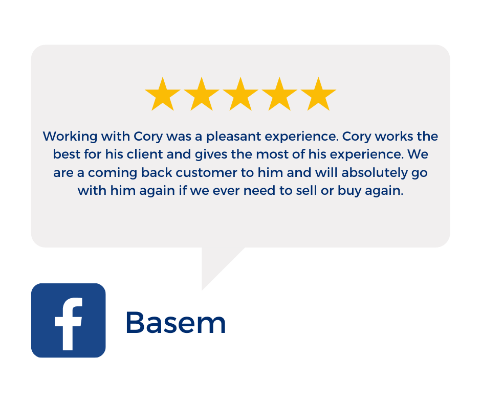  Working with Cory was a pleasant experience. Cory works the best for his client and gives the most of his experience. We are a coming back customer to him and will absolutely go with him again if we ever need to sell or buy again. 