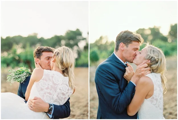 Bride and Groom Kissing