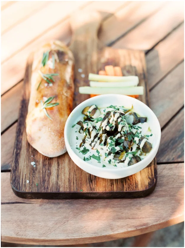 hummus and fresh foccacia La Paloma Ibiza