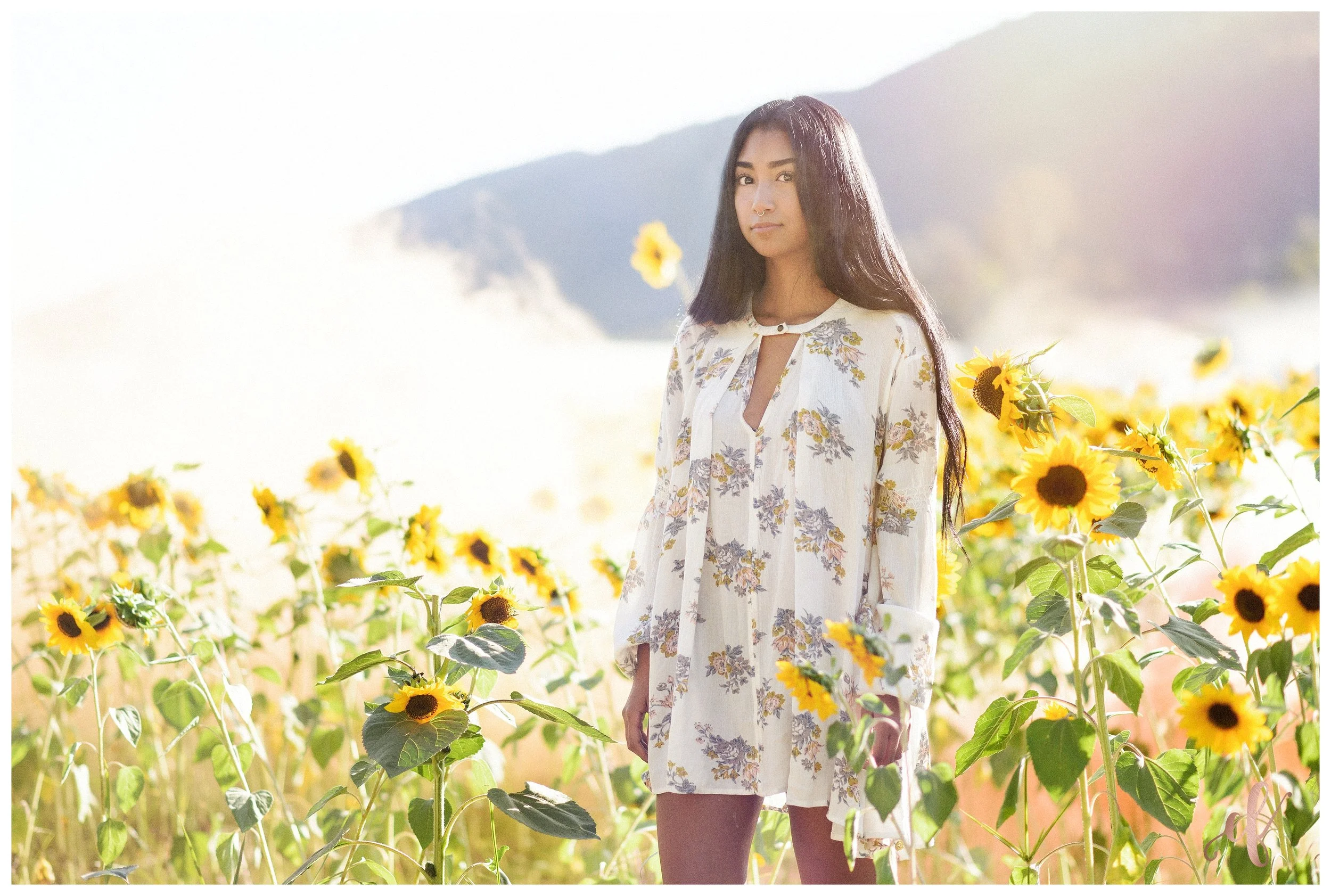 San Diego Portrait Photography | Senior Portraits | Sunflowers | Free People | Smoke Bomb | San Marcos