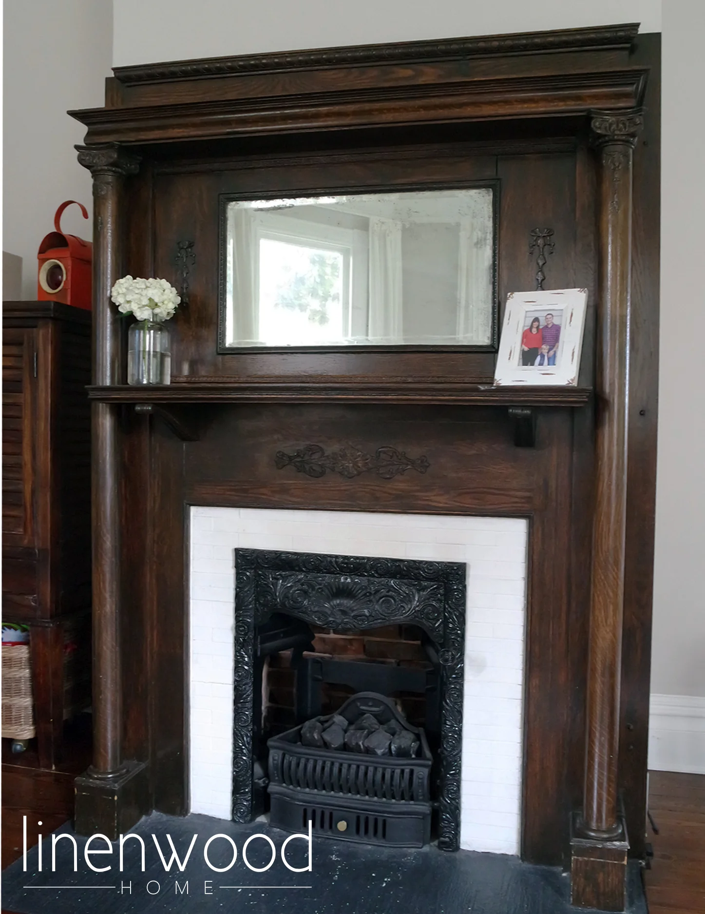 The Living Room fireplace. 