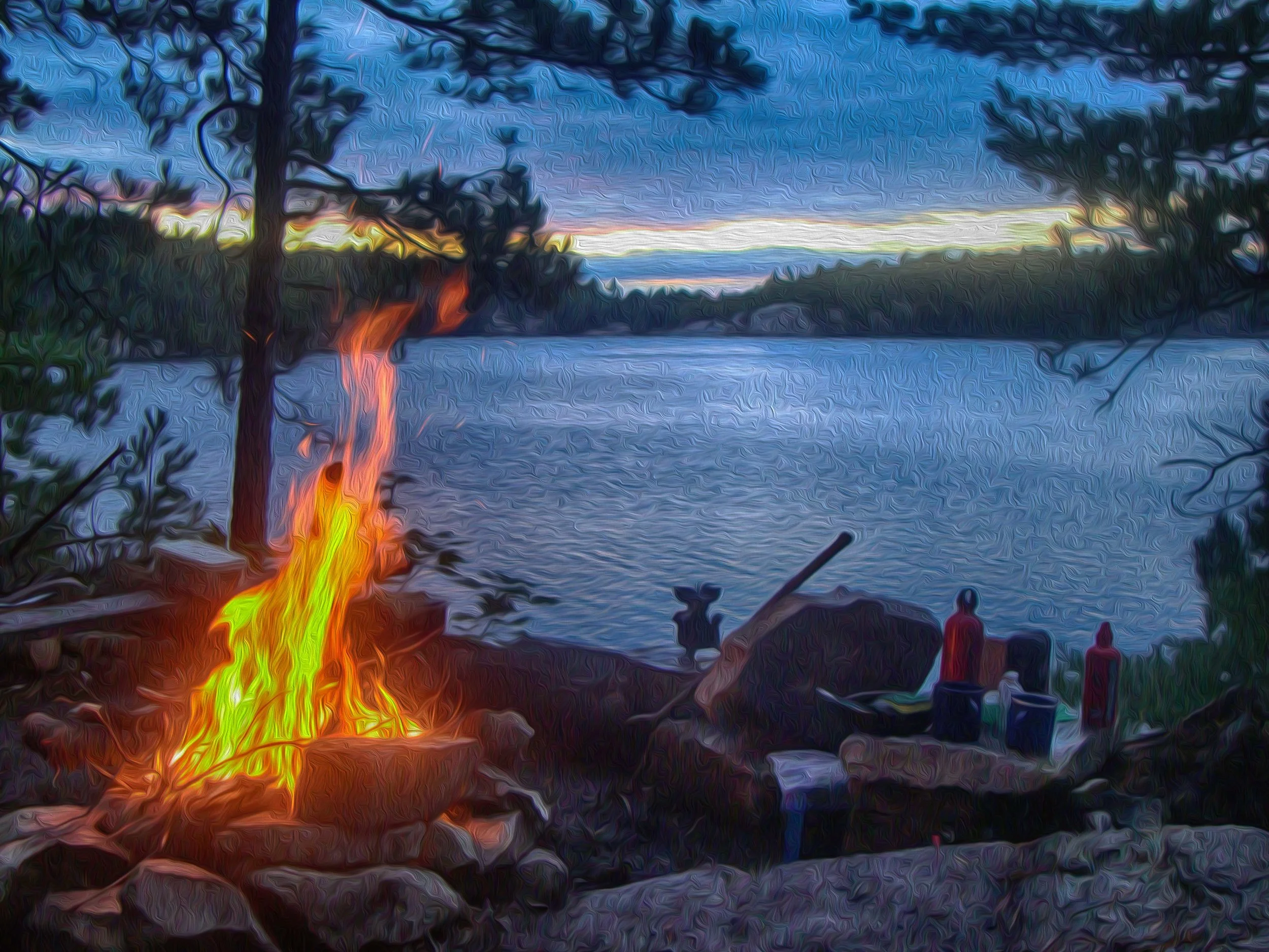 Campfire on Harry Lake - Killarney