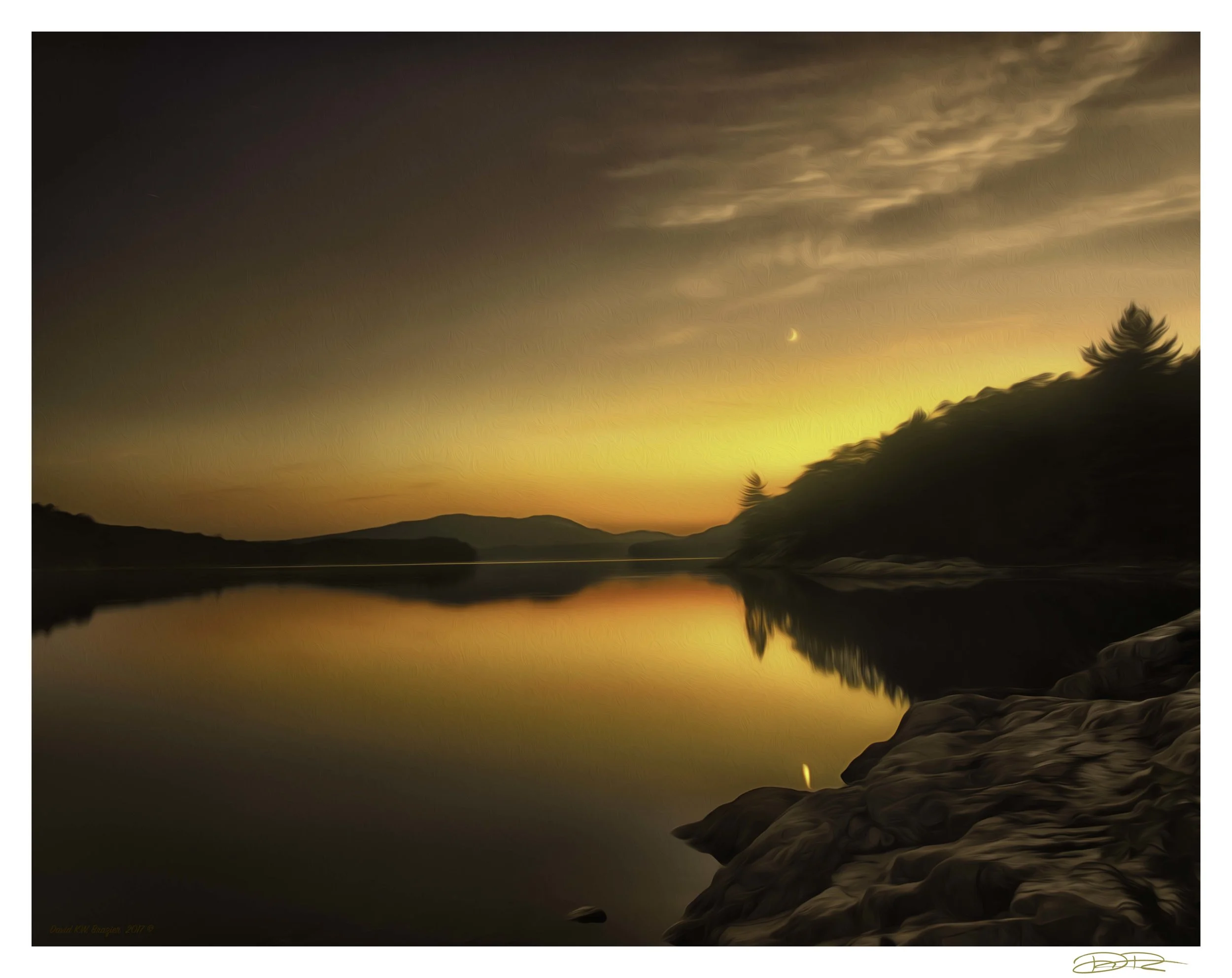 Sunset with moon - Killarney Lake