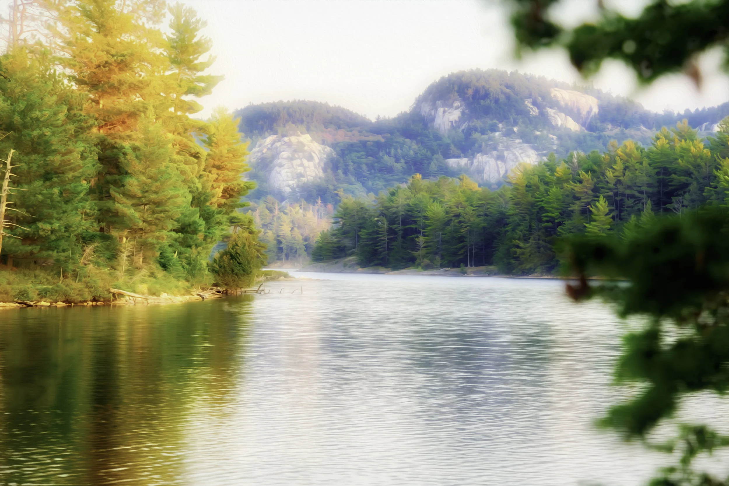 Early Sun on the Twins - OSA Lake - Killarney Provincial Park